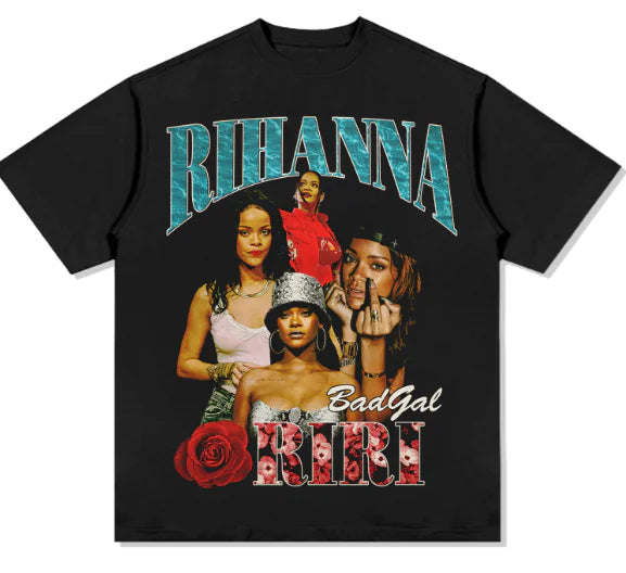 Rihanna Printed Short Sleeve T-Shirt