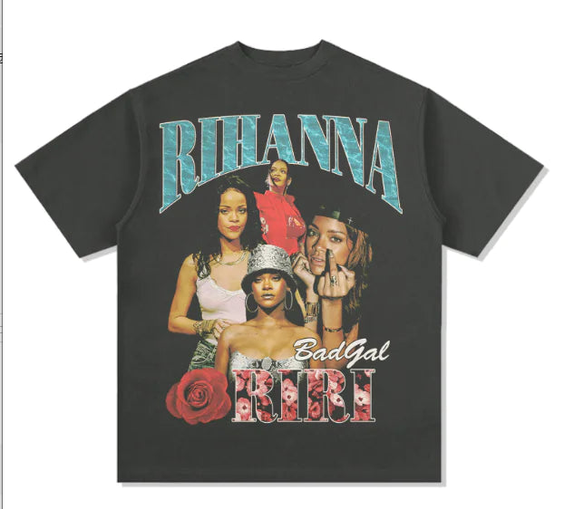 Rihanna Printed Short Sleeve T-Shirt