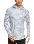 COOrun Mens Hooded Sun Shirts with Mask Fishing Shirts for Men Long Sleeve UPF 50 Rash Guards Cooling Hoodies Hiking Shirts Grey