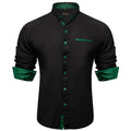 DiBanGu Emerald Green Dress Shirts for Men Long Sleeve Casual Button Down Shirts Inner Contrast Formal Business Shirt