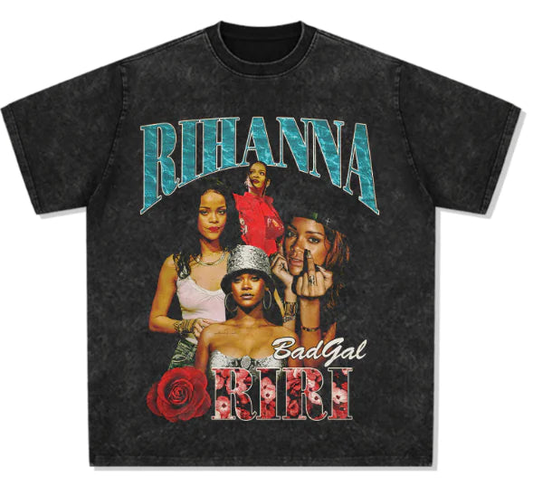 Rihanna Printed Short Sleeve T-Shirt