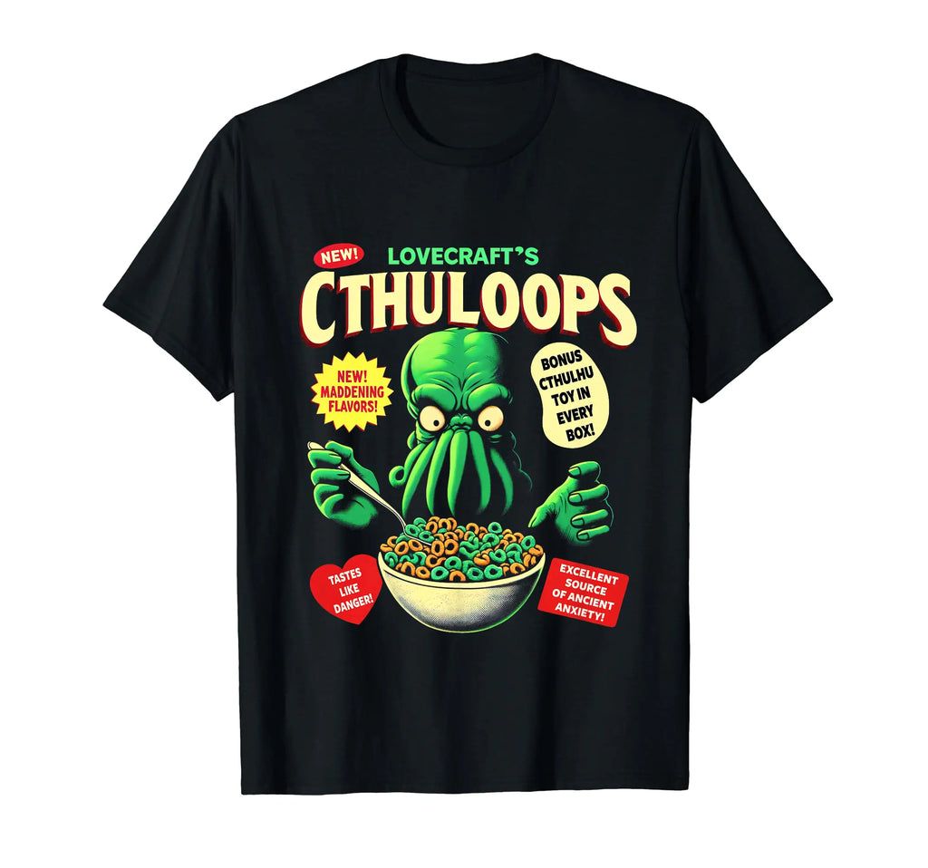 Cthuloops Cereal Parody T-Shirt for Horror Fans - Cthulhu T-Shirt