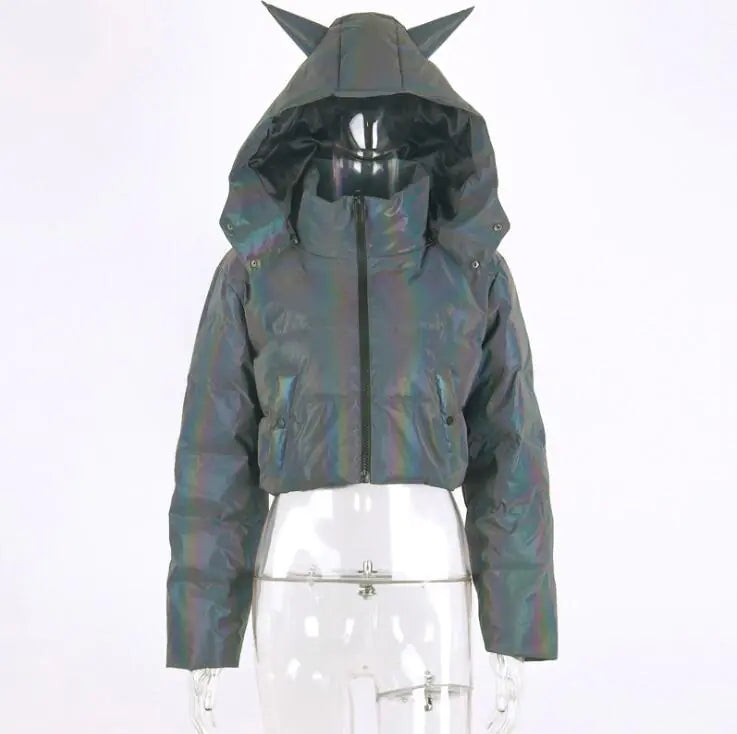 Reflective Jacket, Warm Coat, Women's Cotton Padded Jacket