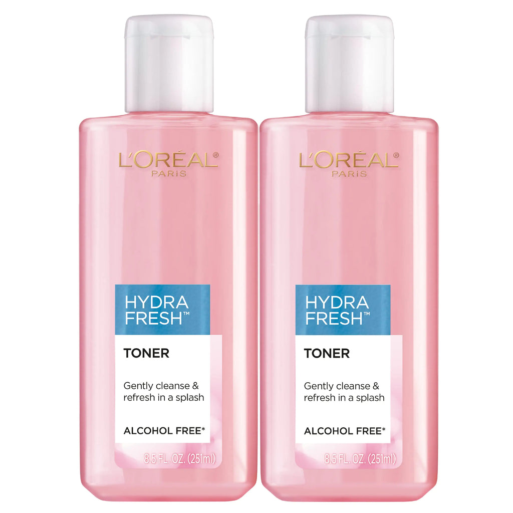 LOreal Paris Skincare HydraFresh Toner Face Toner Alcohol Free Toner with Pro-Vitamin B5 for a Smoother Brighter Complexion 2 Count
